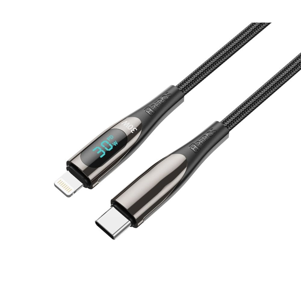 Cabo Turbo Hrebos Cb-384i View Display Usb-c P/ Lightng 2m Preto