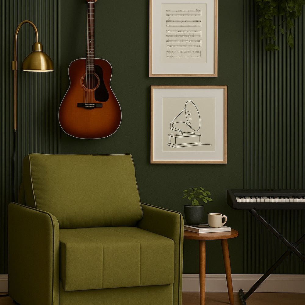 Sofá Cama de Solteiro em Tecido Linho 100cm Isis Linho Verde