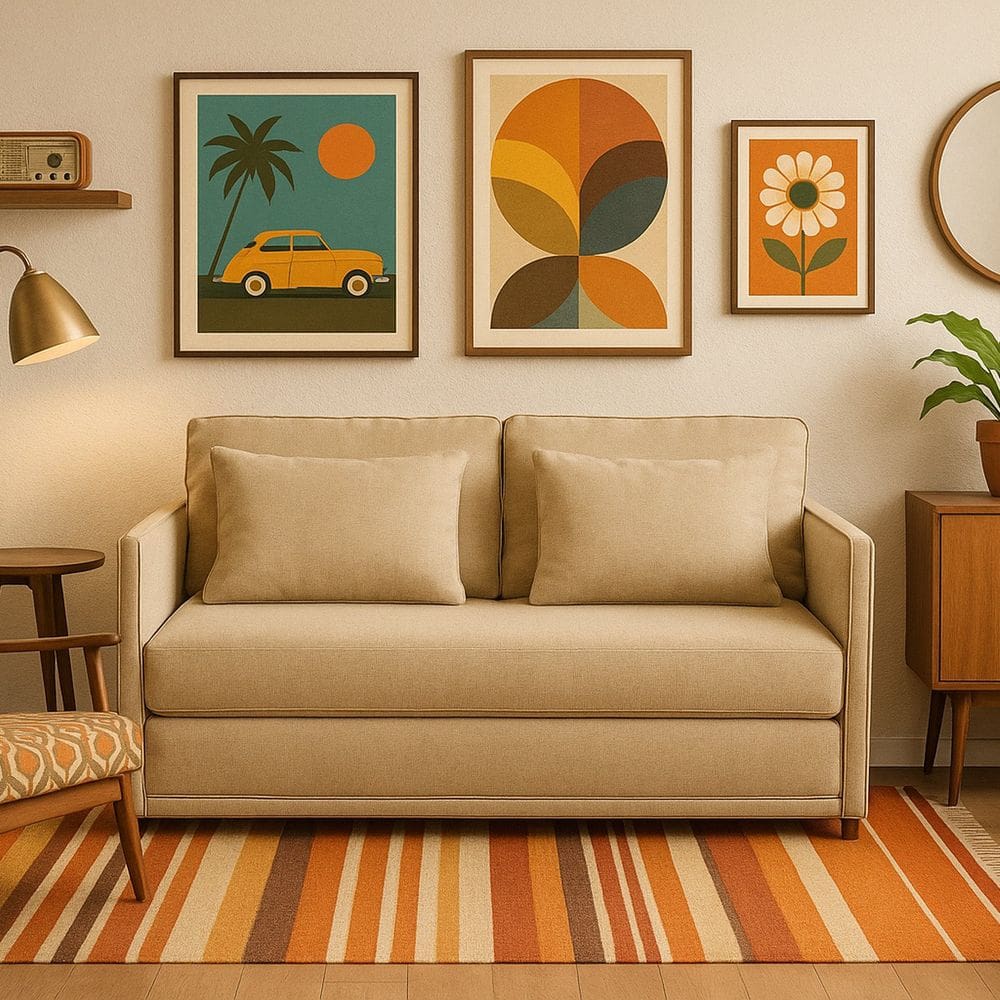 Sofá-cama Casal 152cmx90cm Linho Charlie Bege