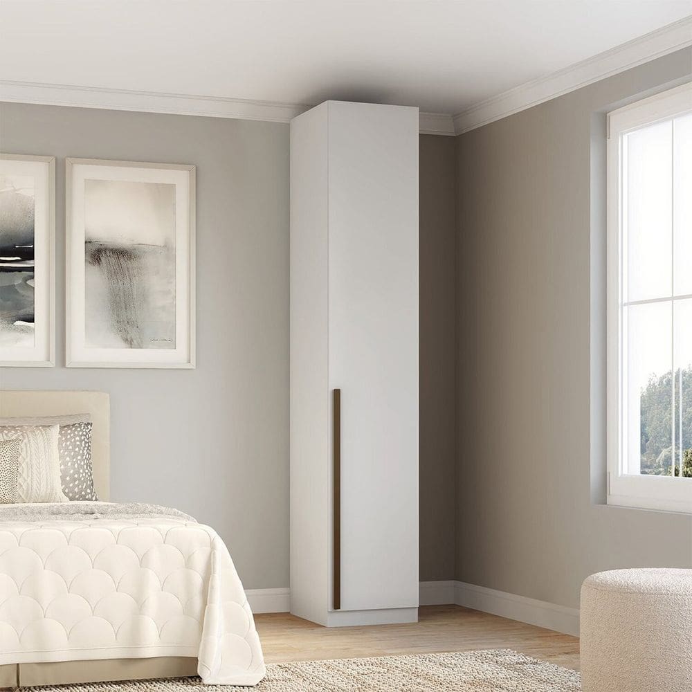 Guarda Roupa Modular 1 Porta com Prateleiras 35cm 100% Mdf Altezza Trend Branco