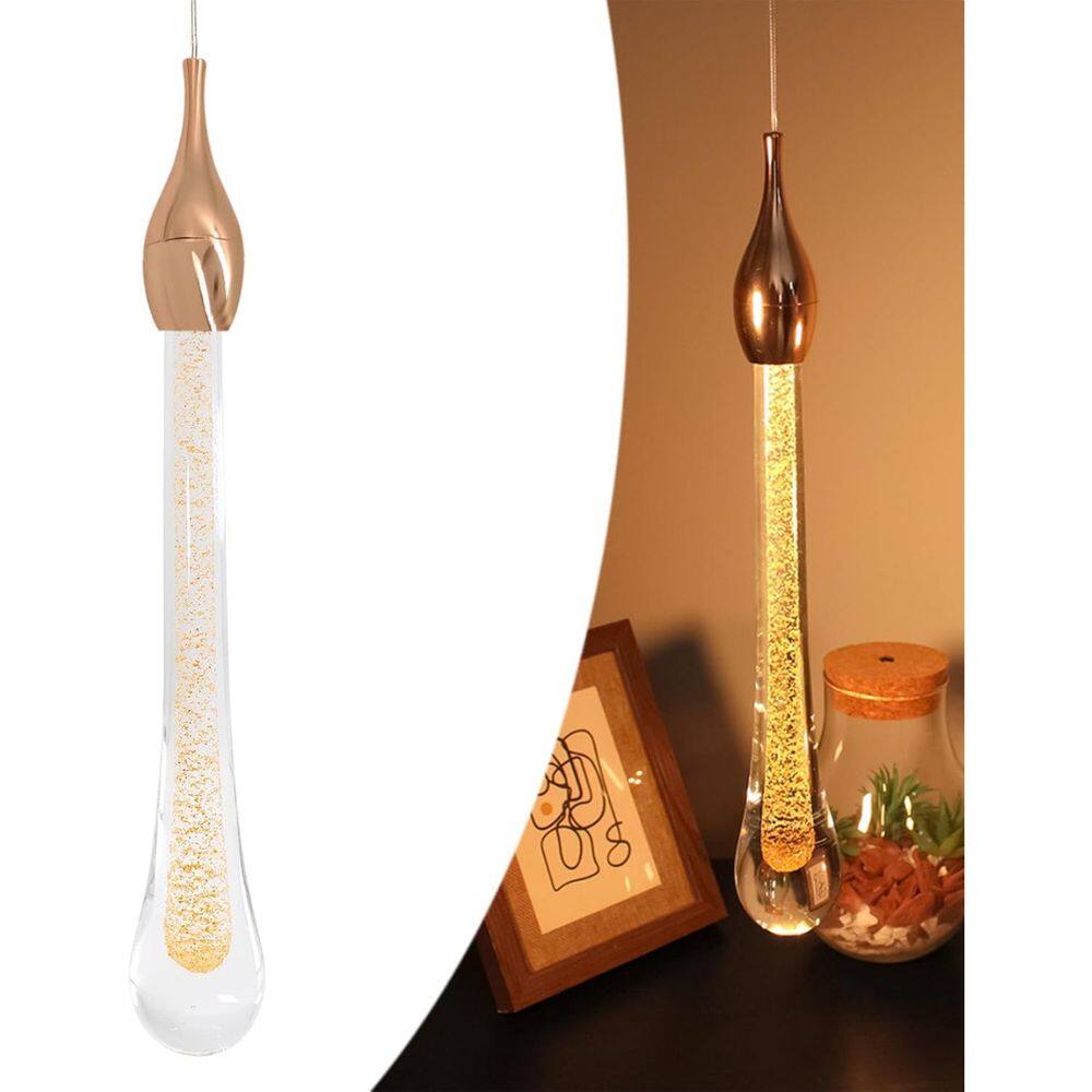 Lustre Pendente Gota Luminária Brilho Dourado Cristal Led Dourado