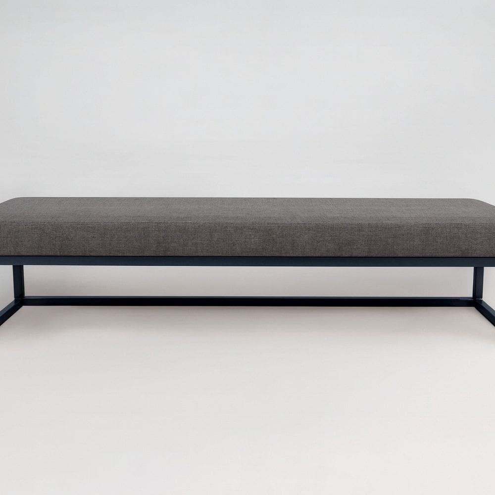 Puff Ted 100 Cm Base Linho Cinza/Preto