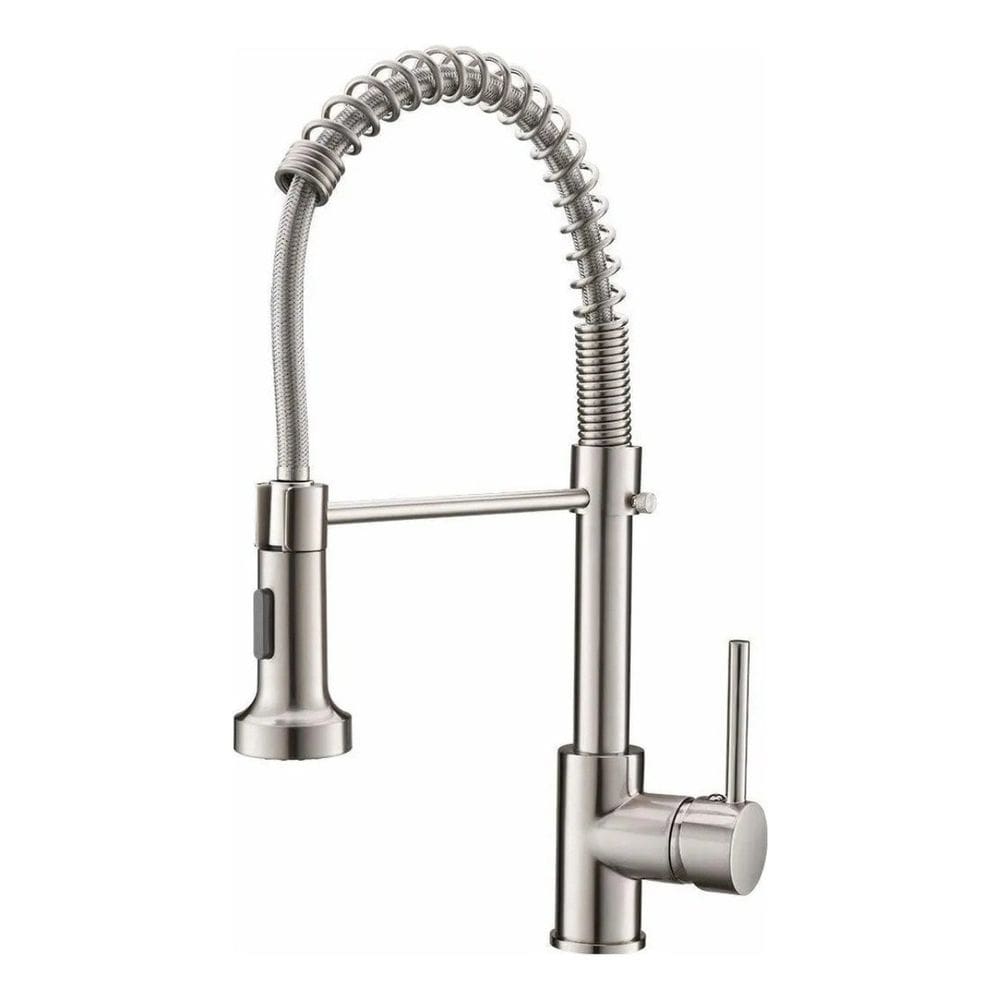 Torneira Cozinha Monocomando Inox Escovado Bica Móvel 360° Domum Prata