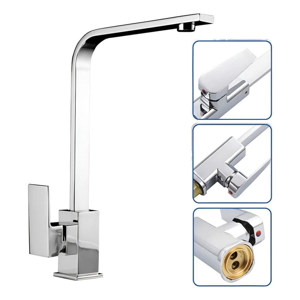 Torneira Gourmet Monocomando Slim L Cozinha Aço Inox 304 Domum Cromado