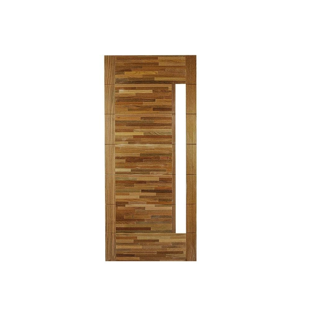 Folha de Porta Madeira Maciça Tauari Parquet Horizontal Vl Natural