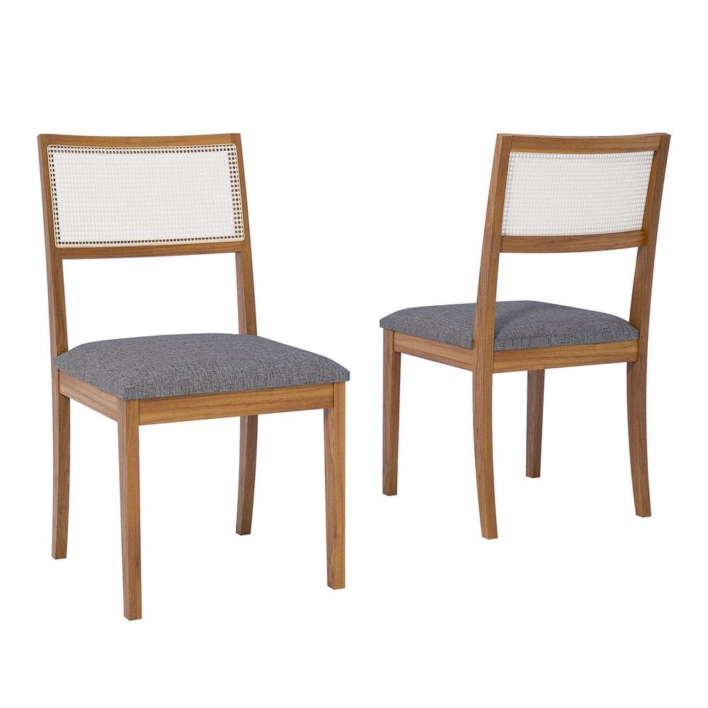 Conjunto 2 Cadeiras para Sala de Jantar em Madeira Tauari Pequi MADEIRA/LINHO GRAFITE