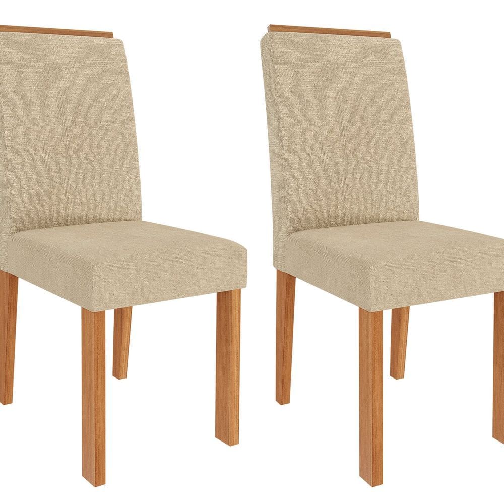 Jogo 2 Cadeiras para Sala de Jantar Júlia Cinamomo/Gengibre