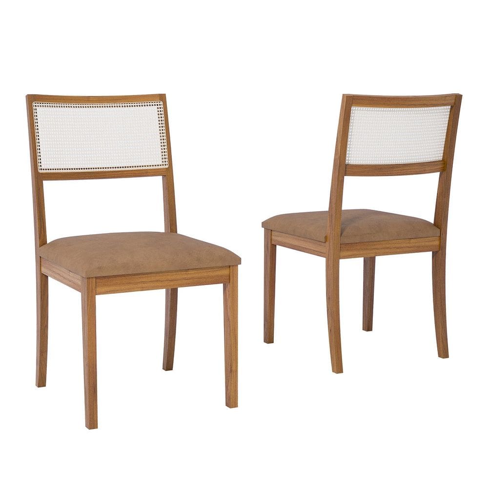 Conjunto 2 Cadeiras para Sala de Jantar em Madeira Tauari Pequi Madeira/Kaki