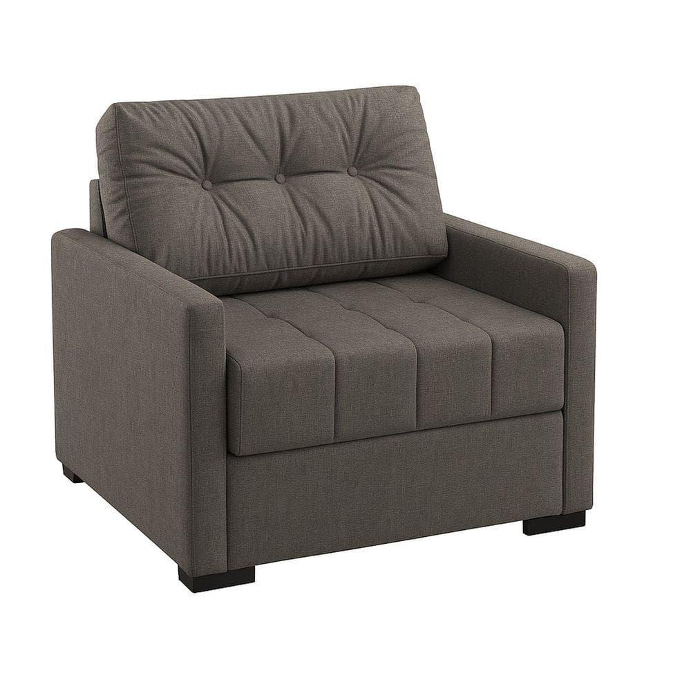 Sofá Cama Solteiro 100cm Linho Murilo Uno Cinza