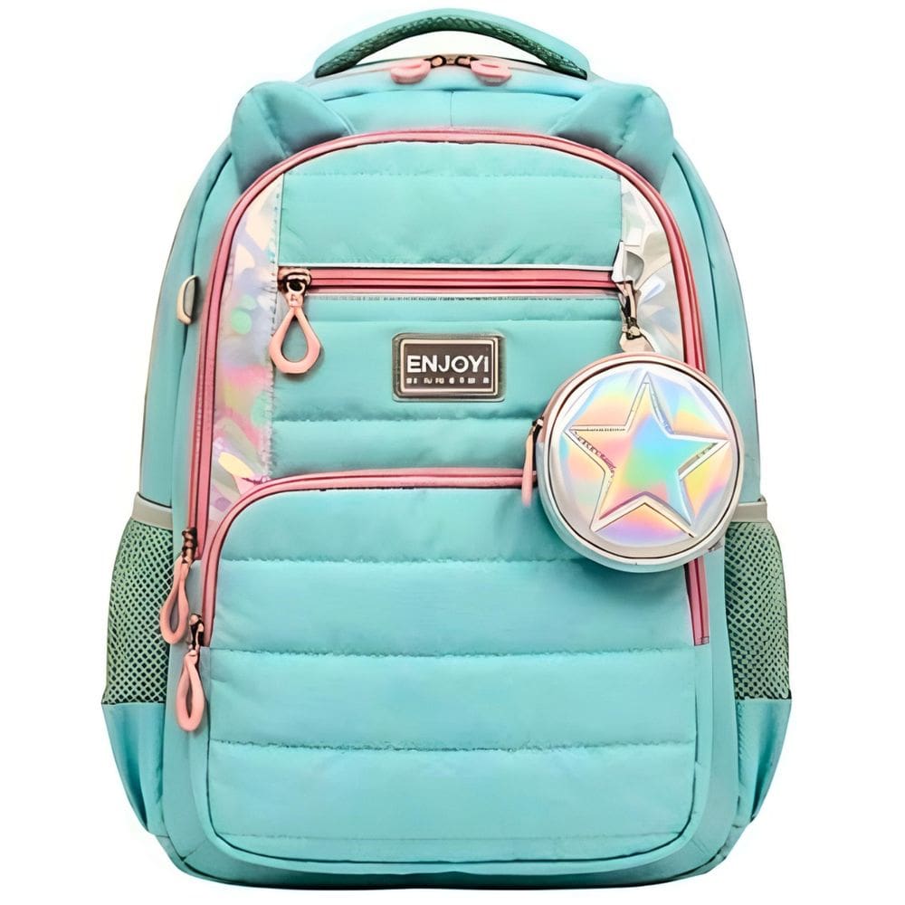 Mochila Juvenil Escola Chaveiro Bolsinha Passeio 45 cm Enjoy