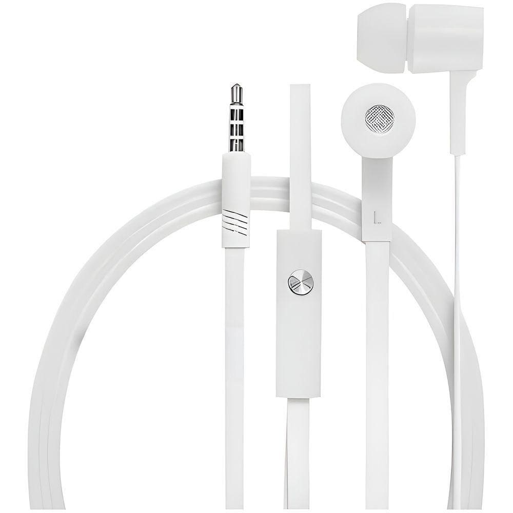 Fone Intra-auricular Microfone Anti-ruído Com Fio branco