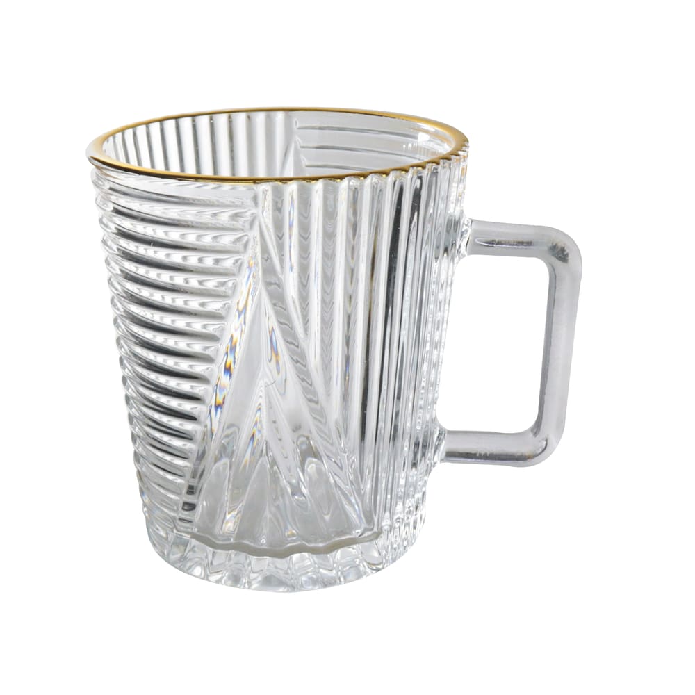 Jogo 6 Canecas De Vidro Com Borda Dourada Imperial 200Ml