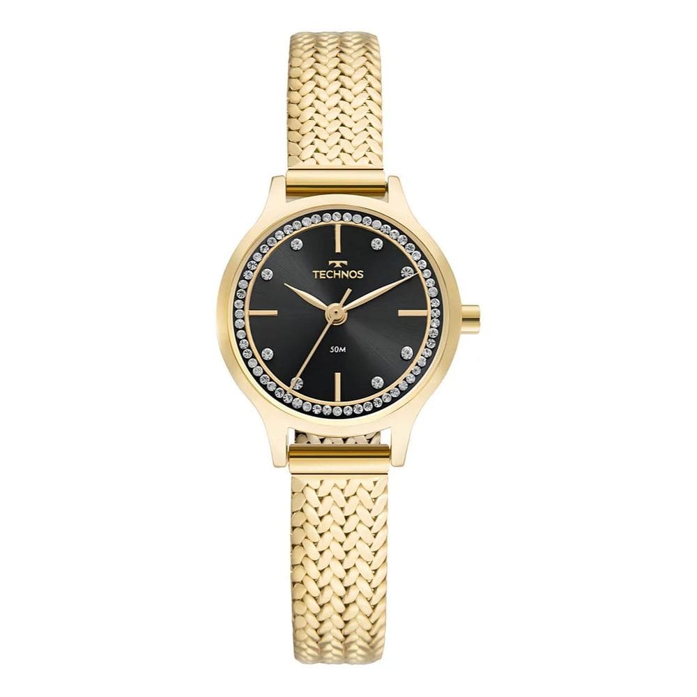 Relógio Technos Feminino Dourado Mini Cristais Gl30fr/1P