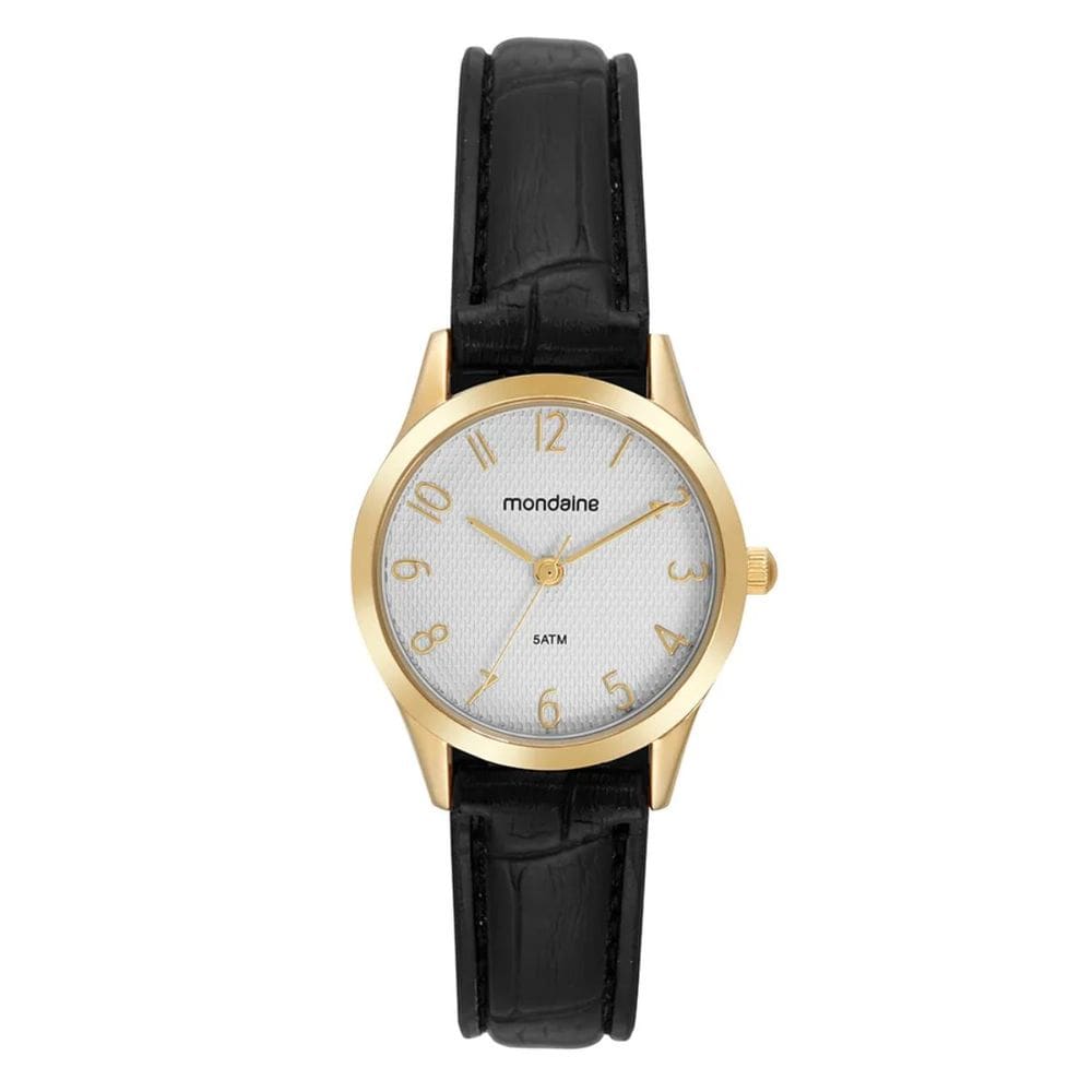 Kit Relógio Mondaine Feminino Couro Dourado 32794Lpmkdh1k1