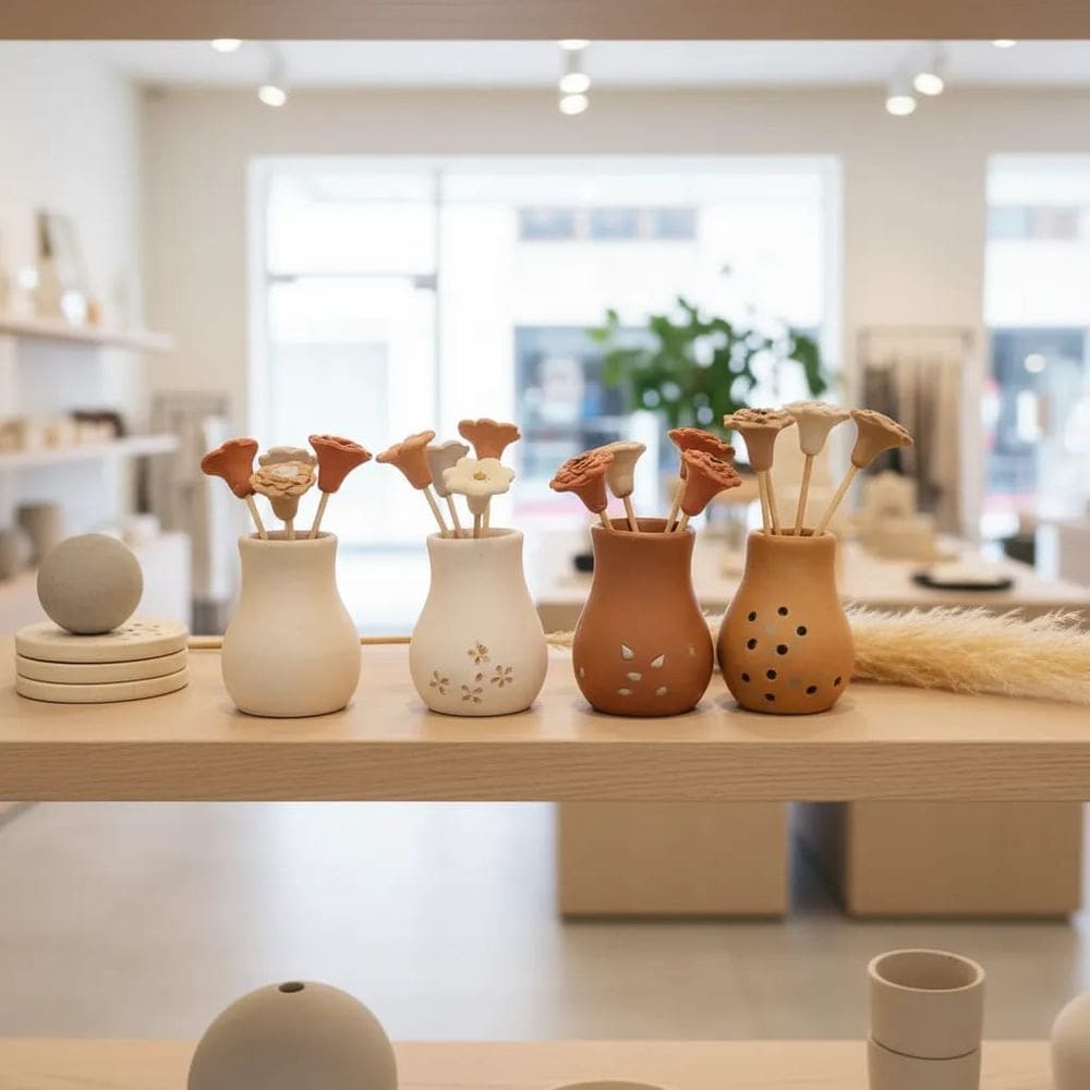 Vasos De Barro Flores Artificiais Cachepots Vasinho Mini 4un