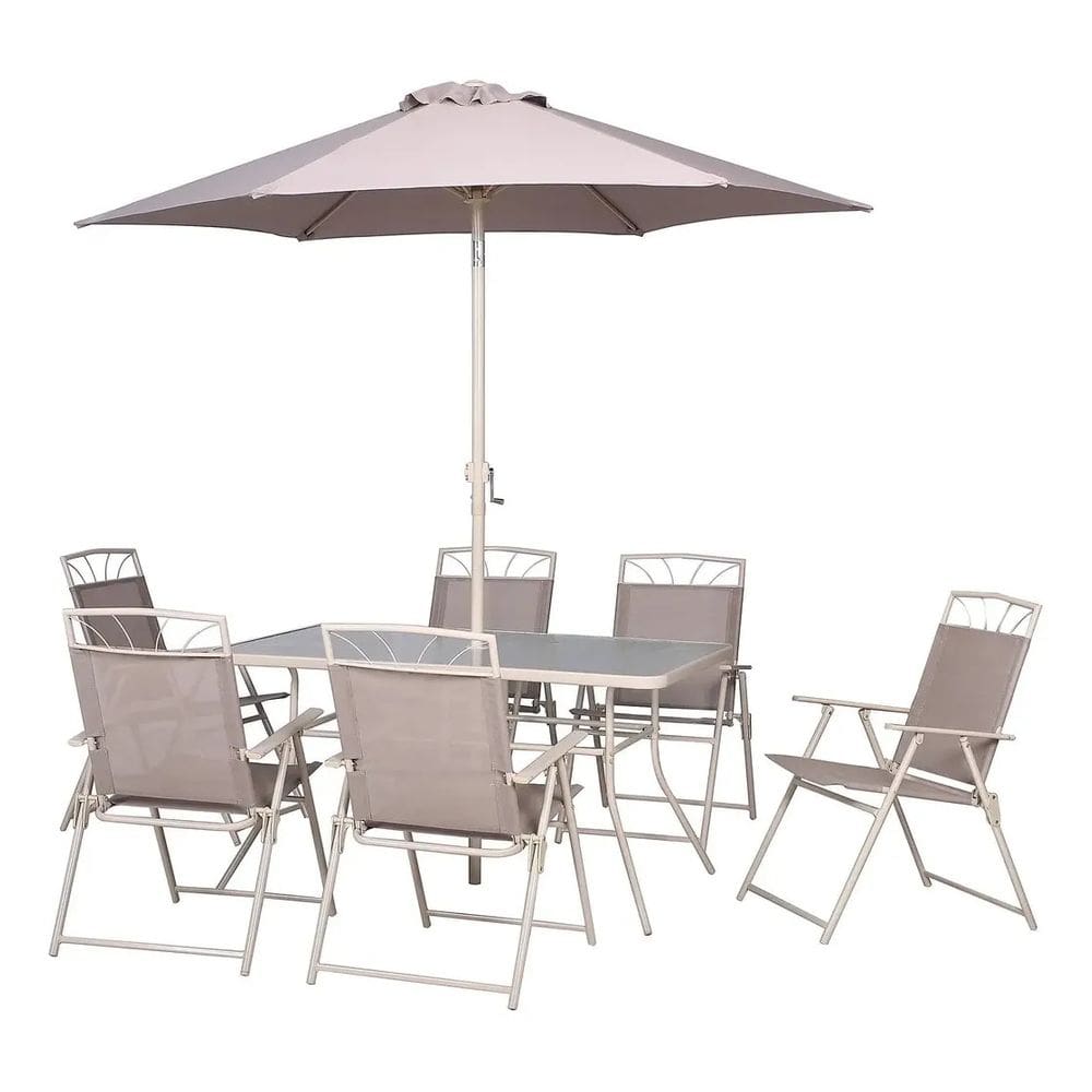 Conjunto Varanda Jardim Bege 8 Pecas Em Aco - Florida