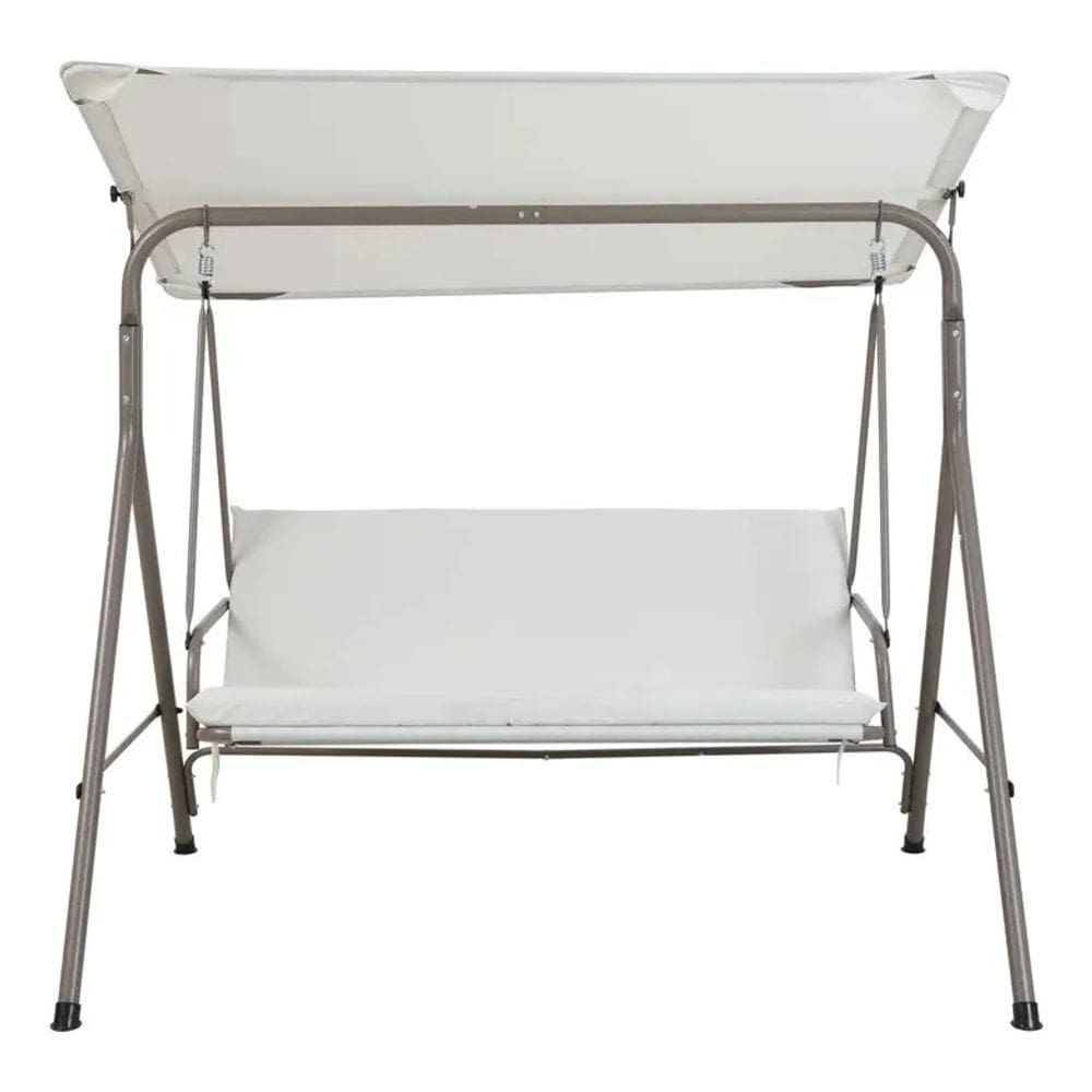 Cadeira Namoradeira Balanco Cinza Aco 3 Lugares Ate 220kg