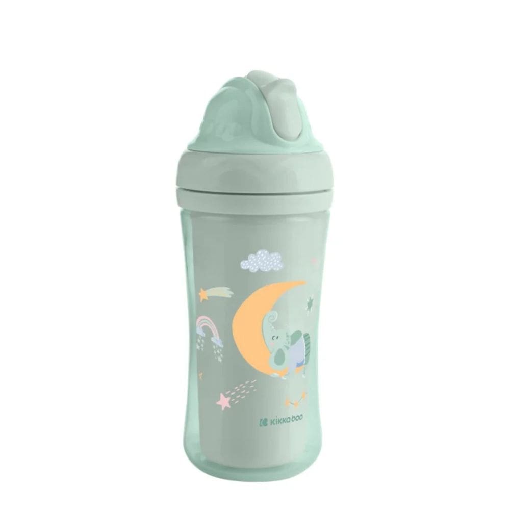 Copo com Canudo de Silicone e Parede Dupla 220 ml Moony Me Mint - Kikka Boo
