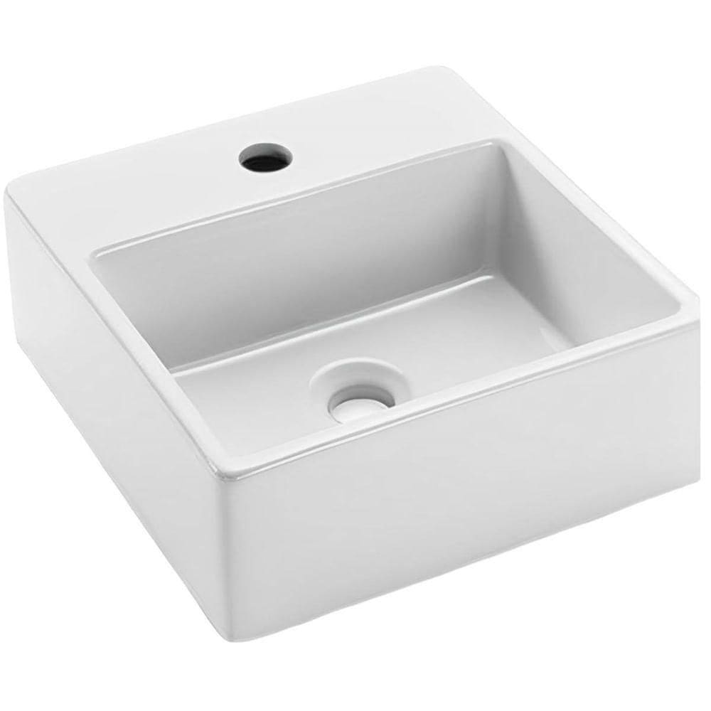 Cuba de Apoio Quadrada de Mesa 35x35cm Branca Ica1200 Icasa Cuba de Apoio Quadrada com Mesa 35x3