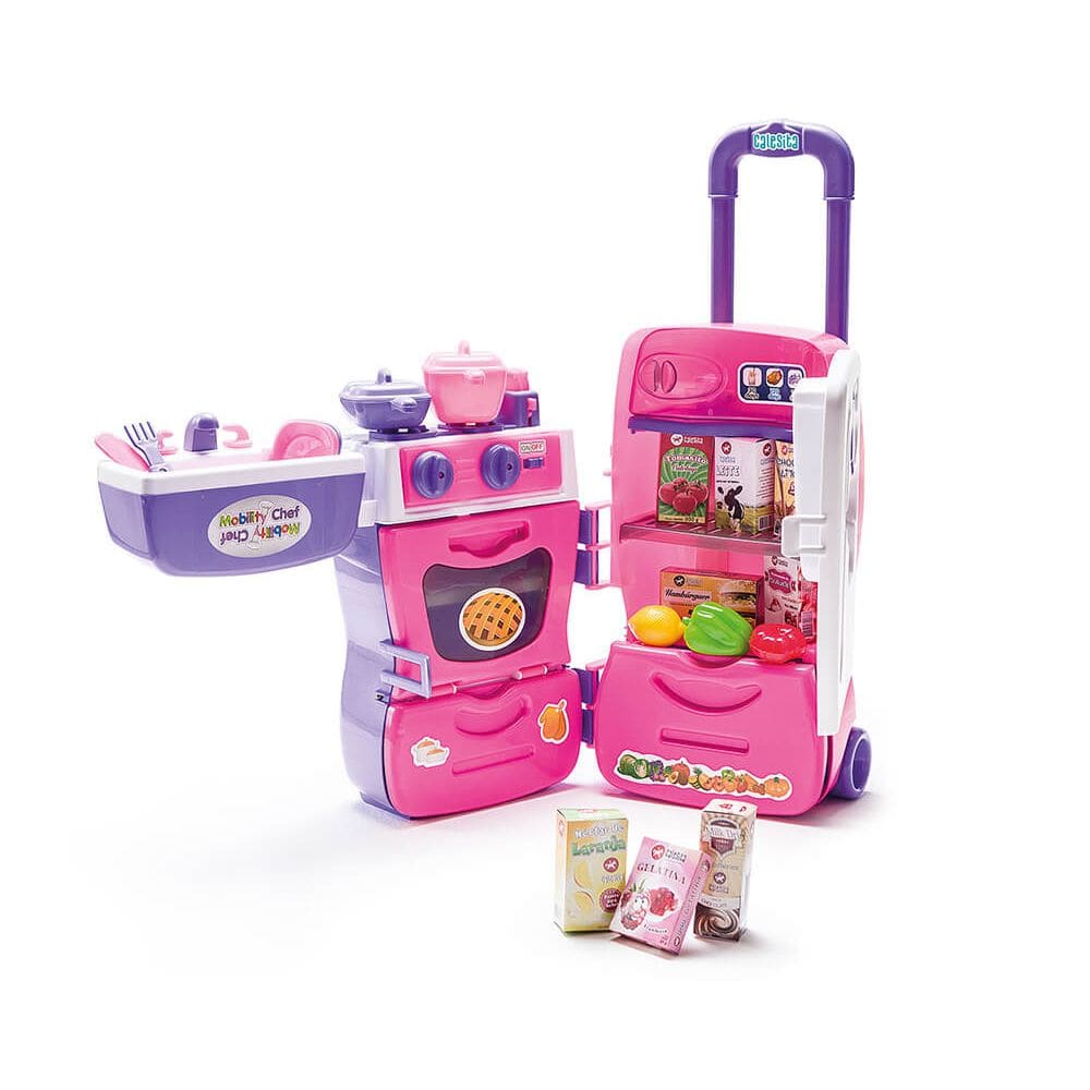 Cozinha Infantil Mobility Chef Maleta com Rodas e Acessórios Tateti