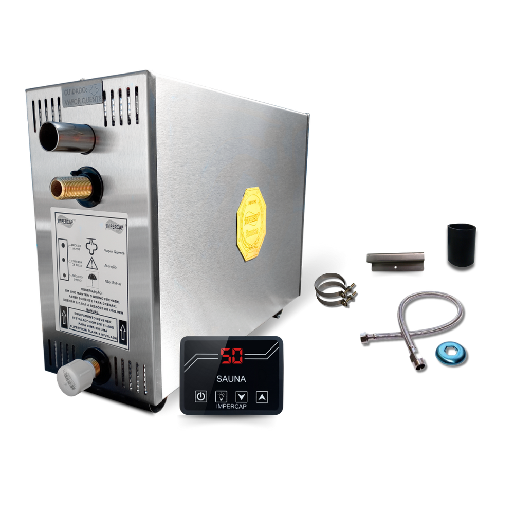 Sauna a Vapor 9kW Trifásico 220V  - Painel Small - Impercap Saunas