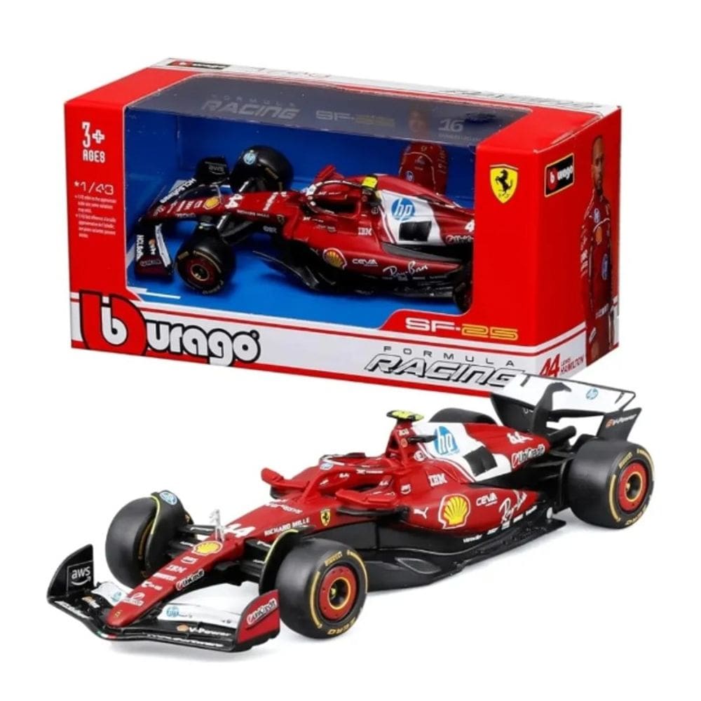 Miniatura Fórmula 1 Ferrari SF-25 1:43 Hamilton 44 - Burago