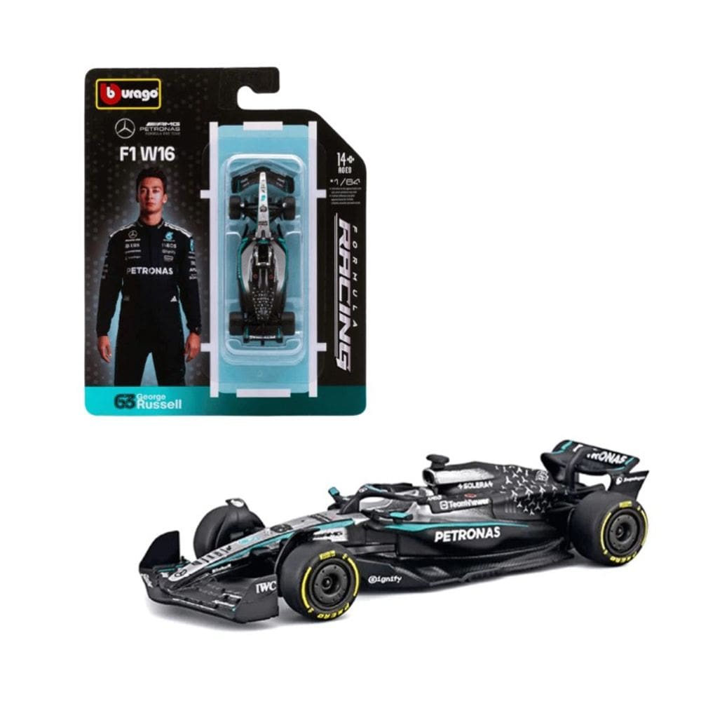 Miniatura Mercedes 1:64 w16 George Roussell 63 - Burago