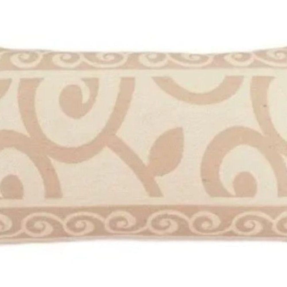Capa De Almofada Decorativa Turin Retangular 1 Peça 58% Algodão / 42% Poliéster - Arabesco Bege