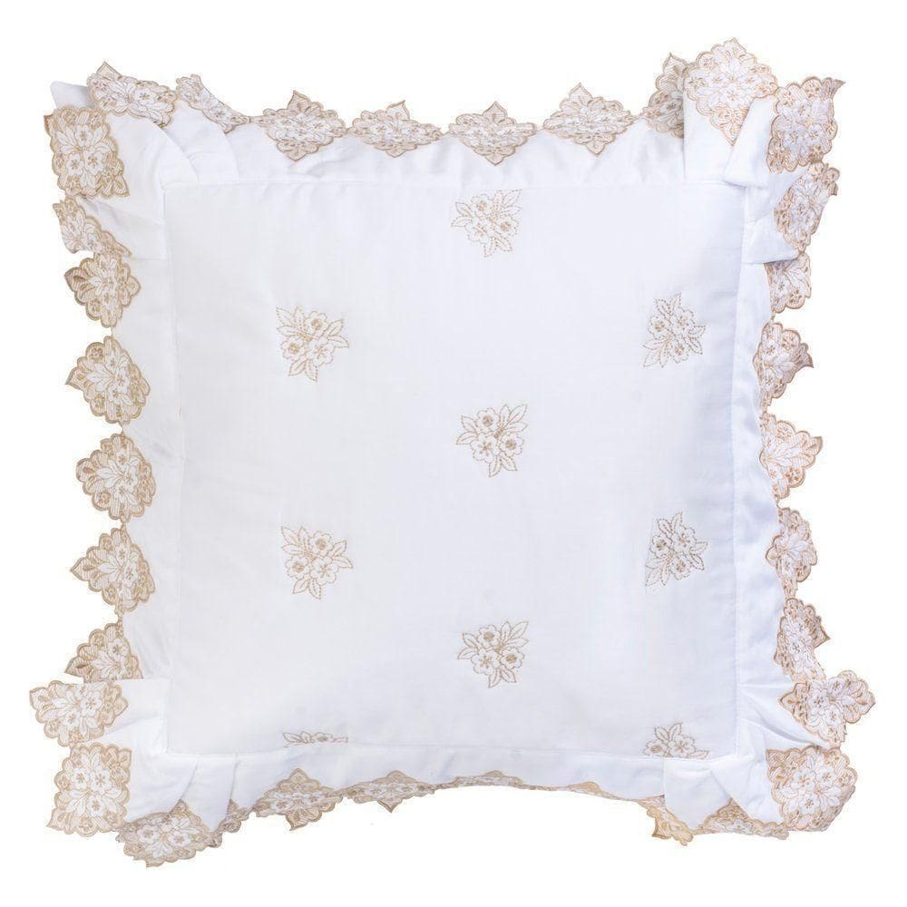 Almofada Decorativa Sensualle Com Refil Percal 400 Fios 100% Algodão - Branco