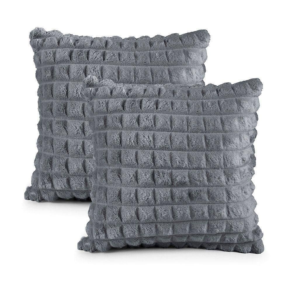 Kit 02 Capas De Almofadas Willow 45cm X 45cm 100% Poliéster - Gris