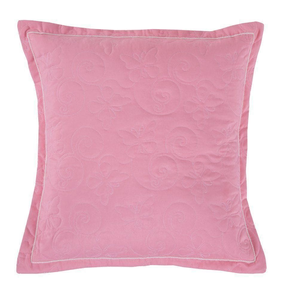 Capa De Almofada Decorativa Quadrada Vanessa Hipercal 180 Fios Bordada 1 Peça 100% Poliéster - Salmão