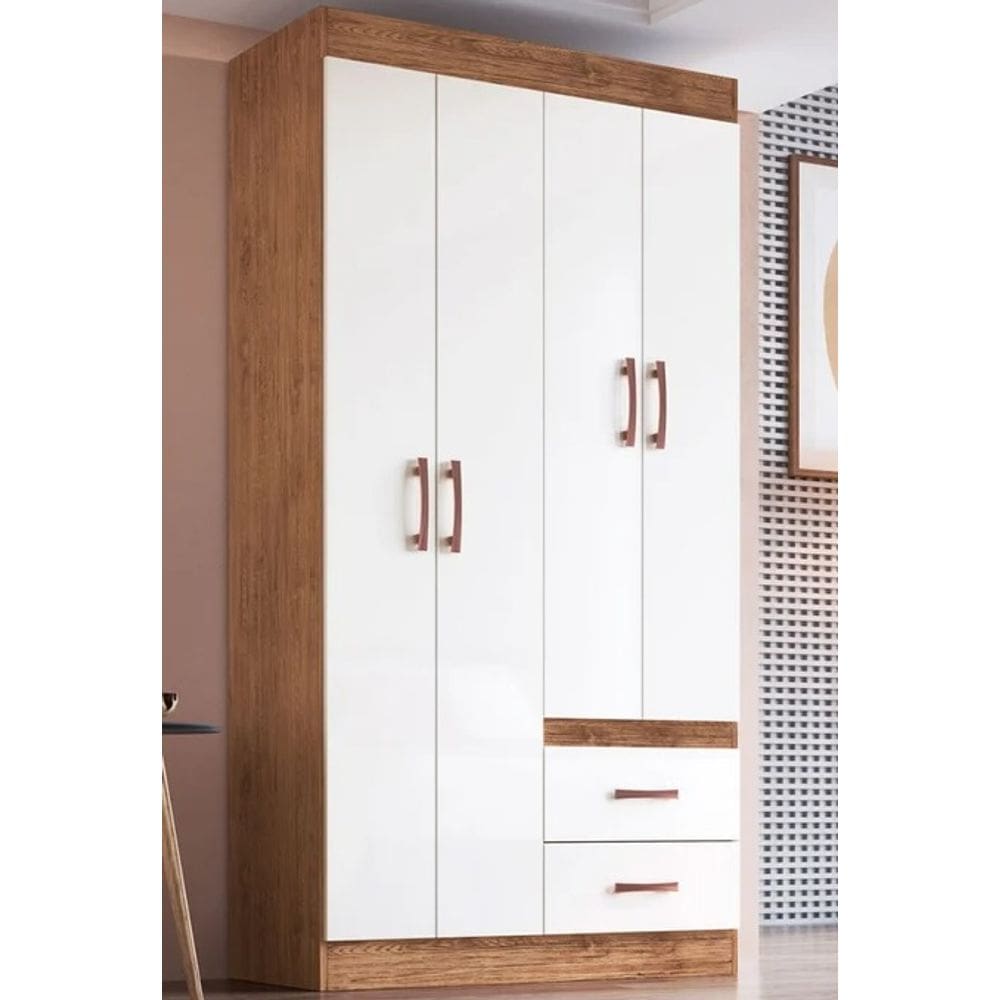 Grpa ROSÁRIO 04 Portas e 02 Gavetas Off White / Nogueira