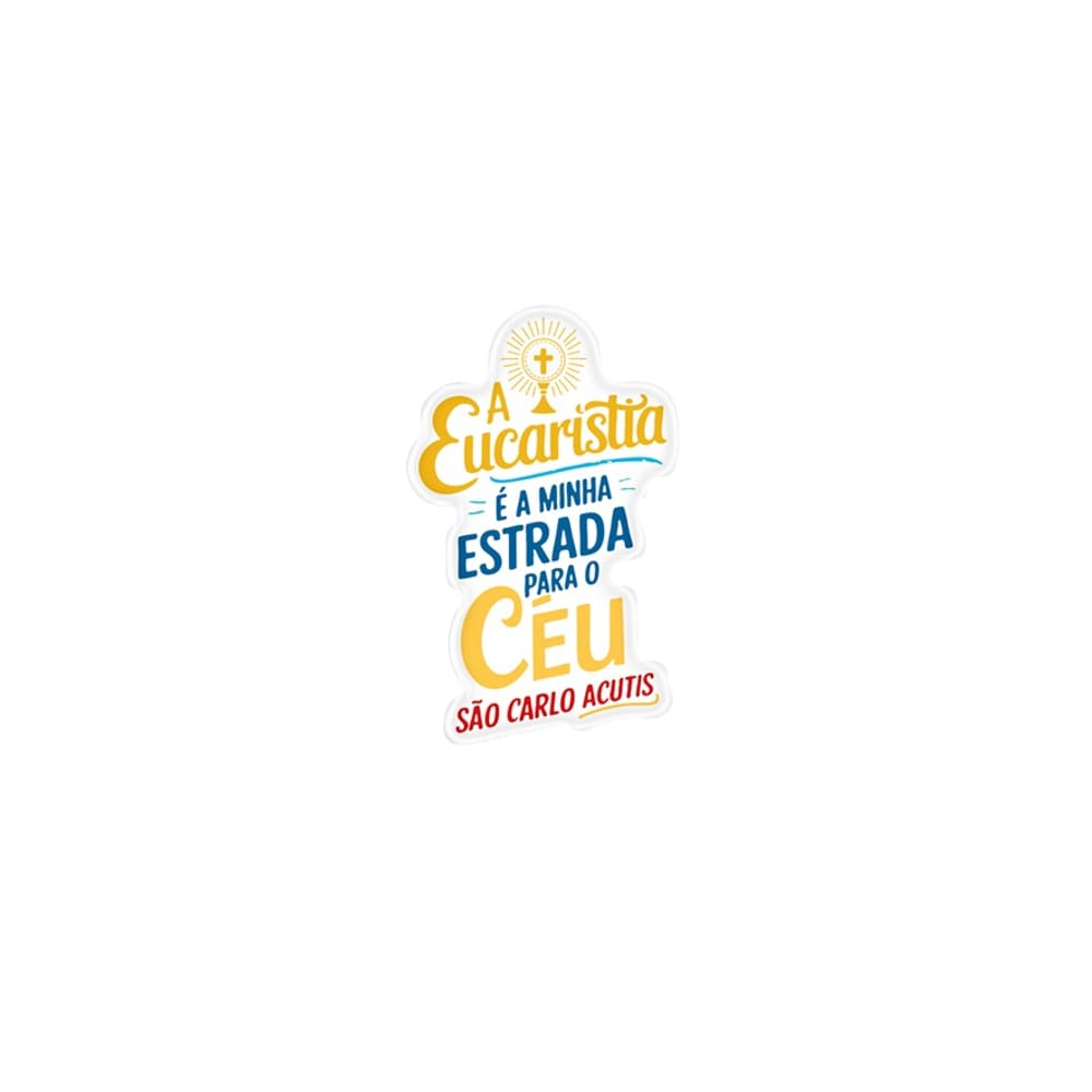 Adesivo Resinado Frase de São Carlo Acutis Frase Branco