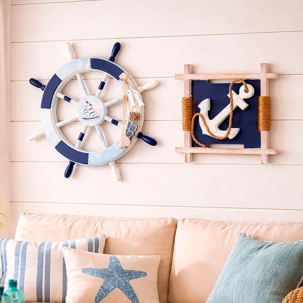 Timão Quadro Náutico Decoração Casa Praia Marítimo Kit 2pçs