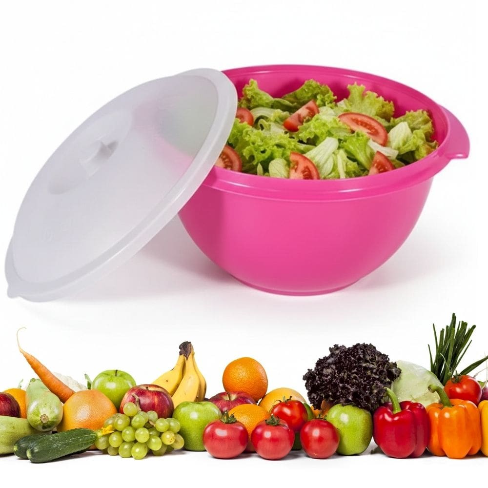 Tigela Saladeira Gigante 2,6L Com Tampa - Multiuso O Pote Que Falta Na Sua Cozinha - PANAMI