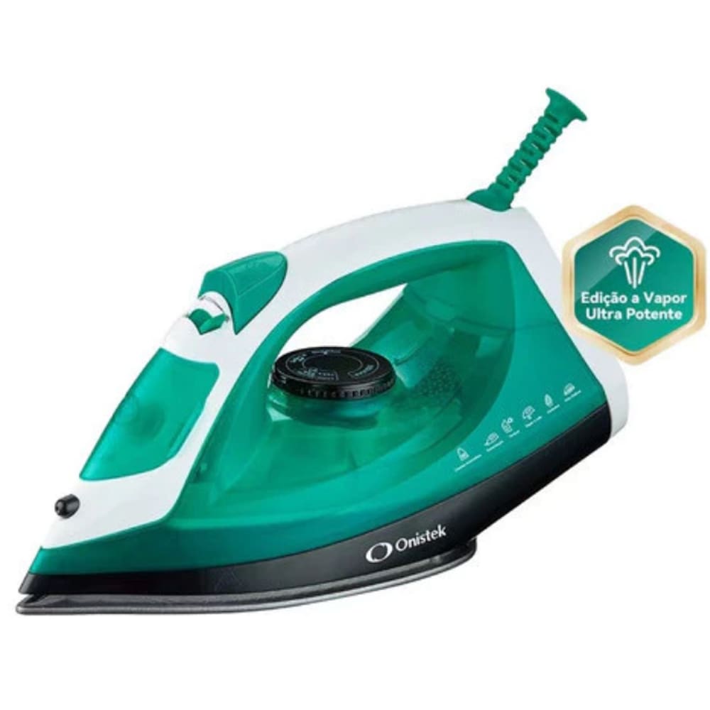 Ferro de Passar a Vapor Black Green 127V 1200W Verde com Branco