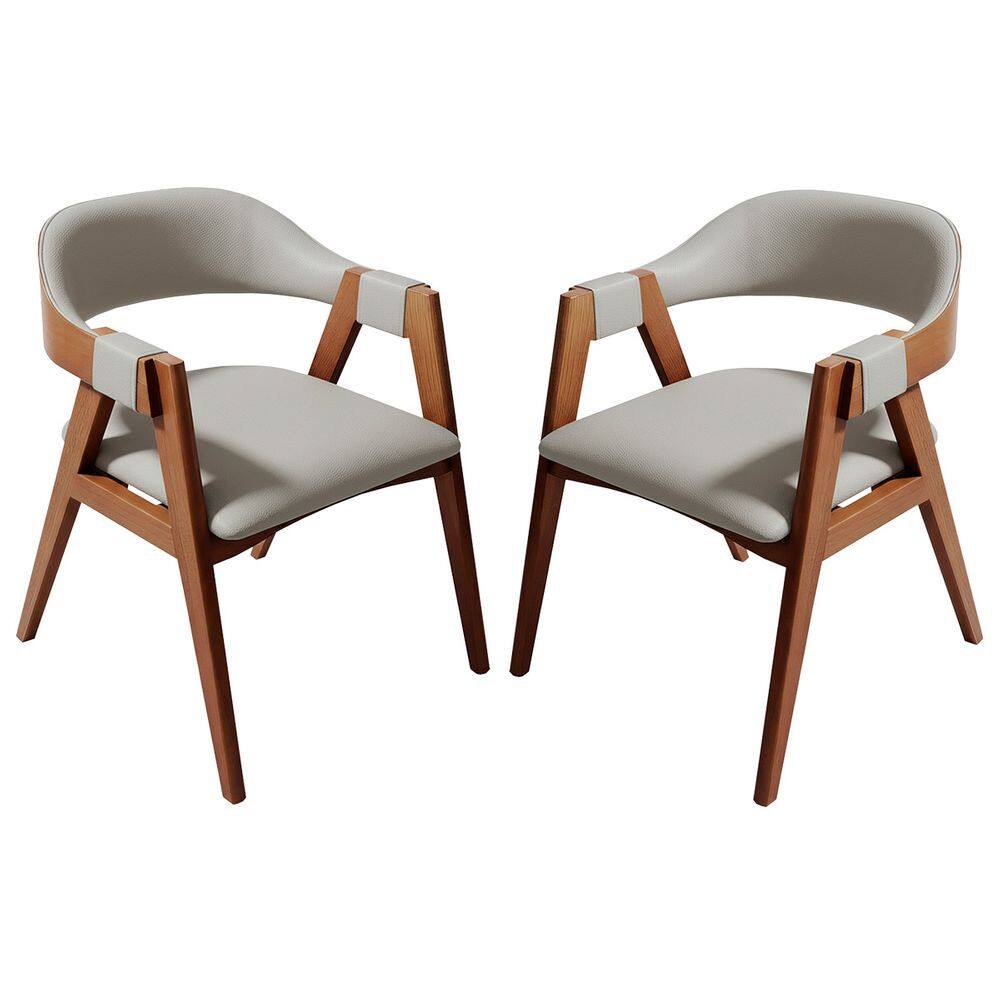 Kit 2 Cadeiras de Jantar em Madeira Lina Estofada Couríssimo Palha CCS