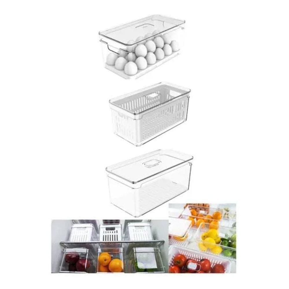 2 Organizadores De Geladeira Porta Ovos E Porta Legumes 5L