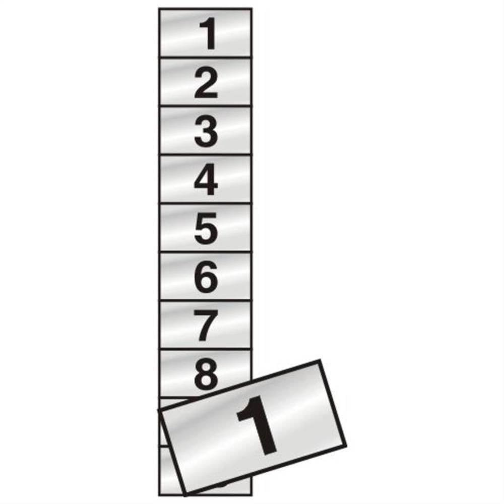 10 Placas de Alumínio Autoadesiva 5x2.5cm Numeral 1 A 10 100 Ct Sinalize Placa Alum.num.01 A 10