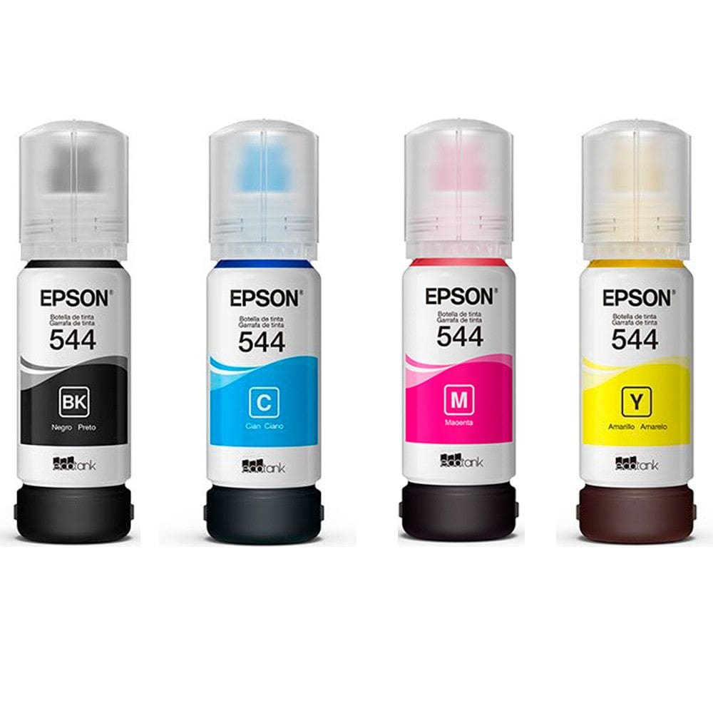 Kit de Refil para Tanque de Tinta Epson com 4 Cores T544 ate 7.500 Paginas