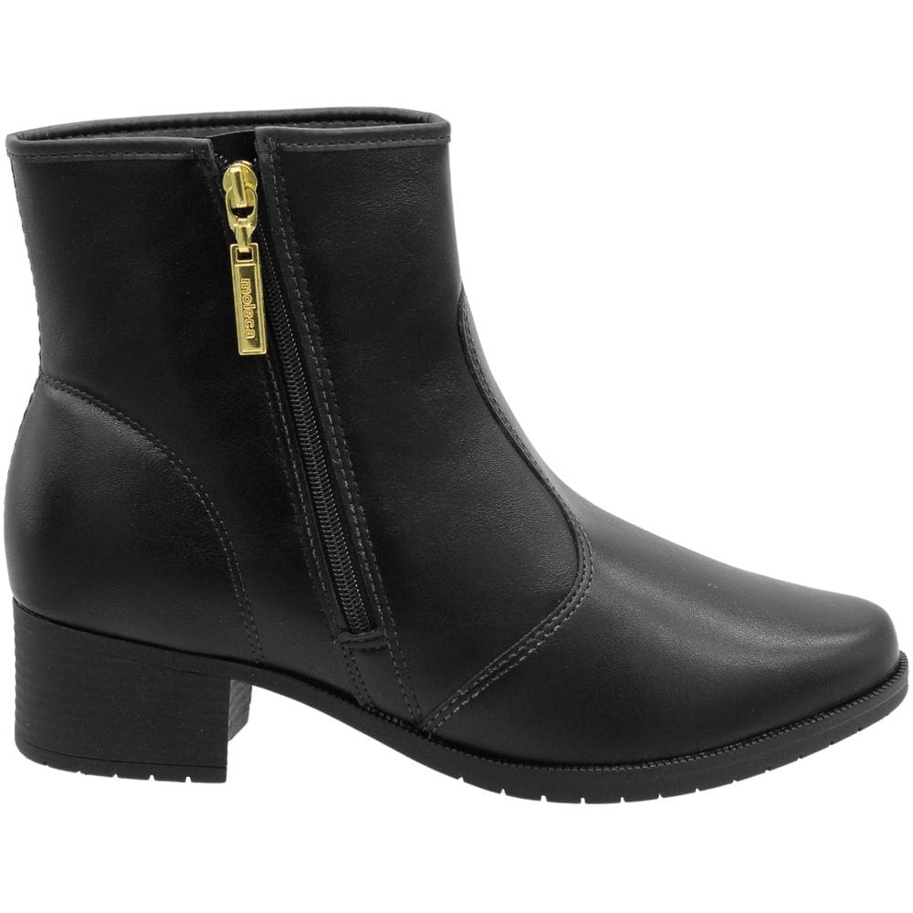 Bota Cano Curto Casual Moleca Napa Genebra Zíper Lateral Feminina
