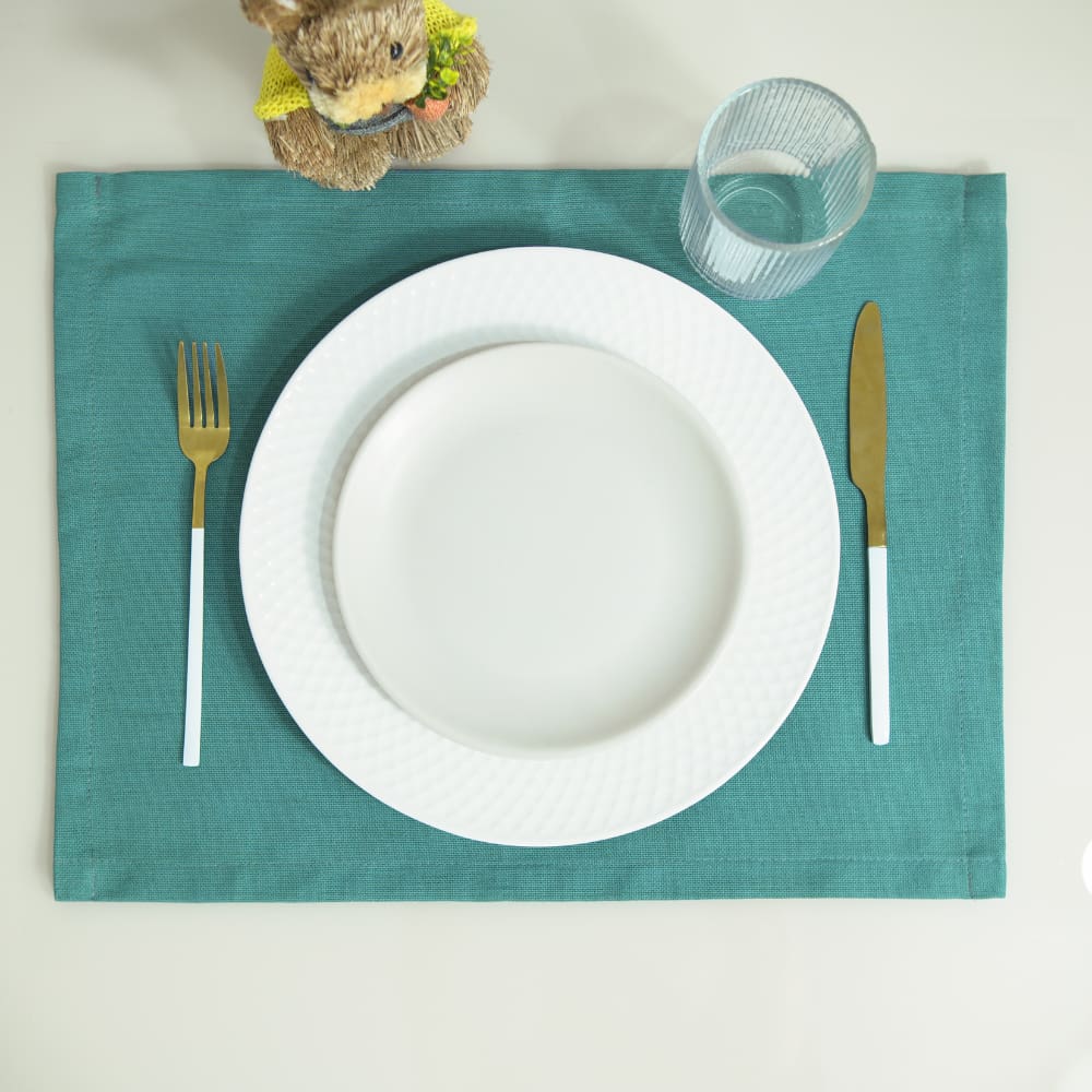 Kit de 2 Lugares Americano Essence Linho Páscoa Verde