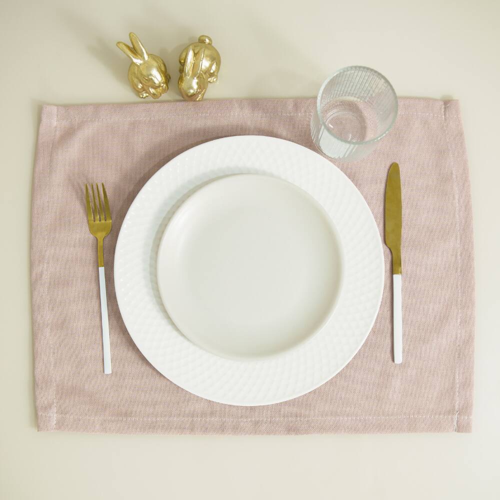 Kit de 6 Lugares Americano Essence Linho Páscoa Rosê