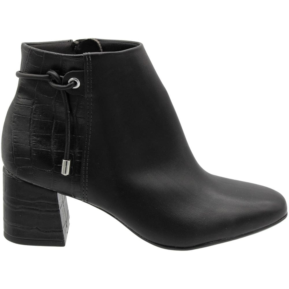 Bota Cano Curto Casual Beira Rio Cordinha Croco Zíper Feminina