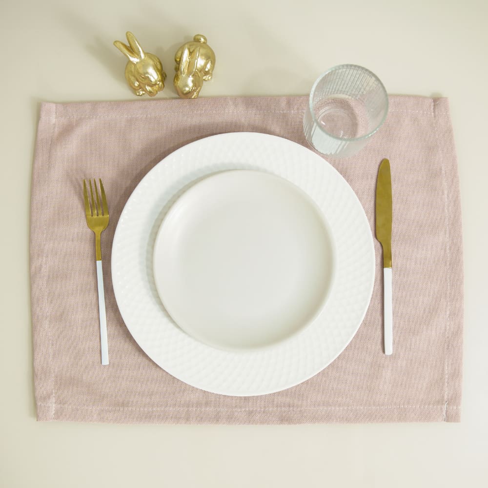 Kit de 2 Lugares Americano Essence Tecido Linho Páscoa Rosê