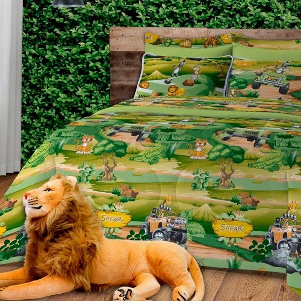 Kit Cobre Leito Infantil Casal - Safari - 3 Peças - Vivaldi Kids