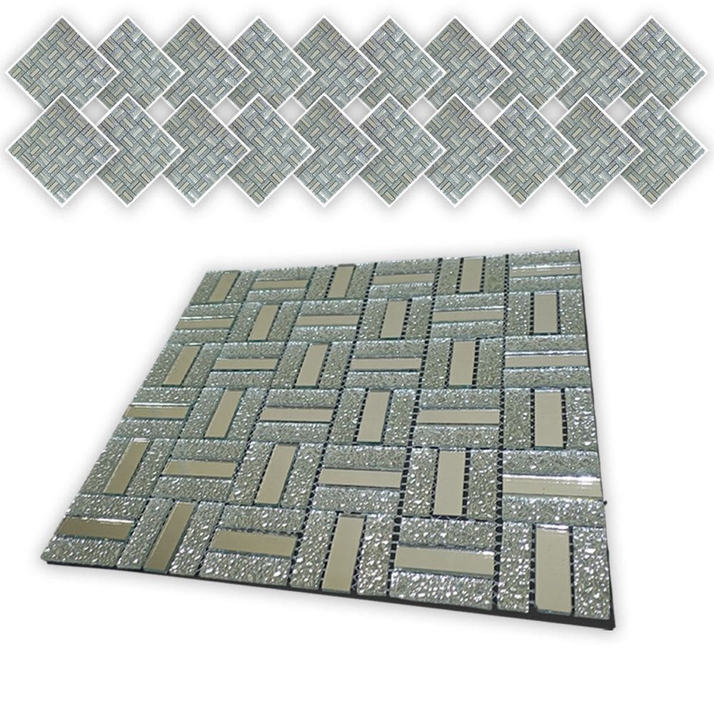 Pastilha De Vidro Adesiva Kit 20 Uni Parede Banheiro Box Sala Decorativa Moderna Reforma Requintado Facil Aplicacao