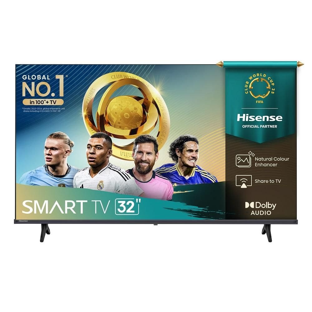 Smart TV Hisense DLED HD 32” 32A4NV com Processador AI HDR10 DTS Virtual X DLNA Alexa e Google Home