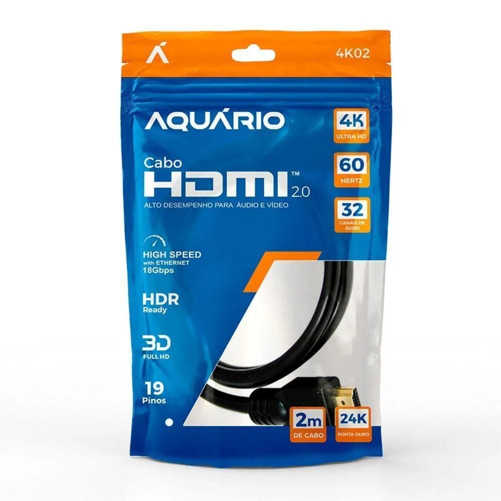 Cabo Hdmi Aquario 4k02 4k Macho X Macho 2.0 2m