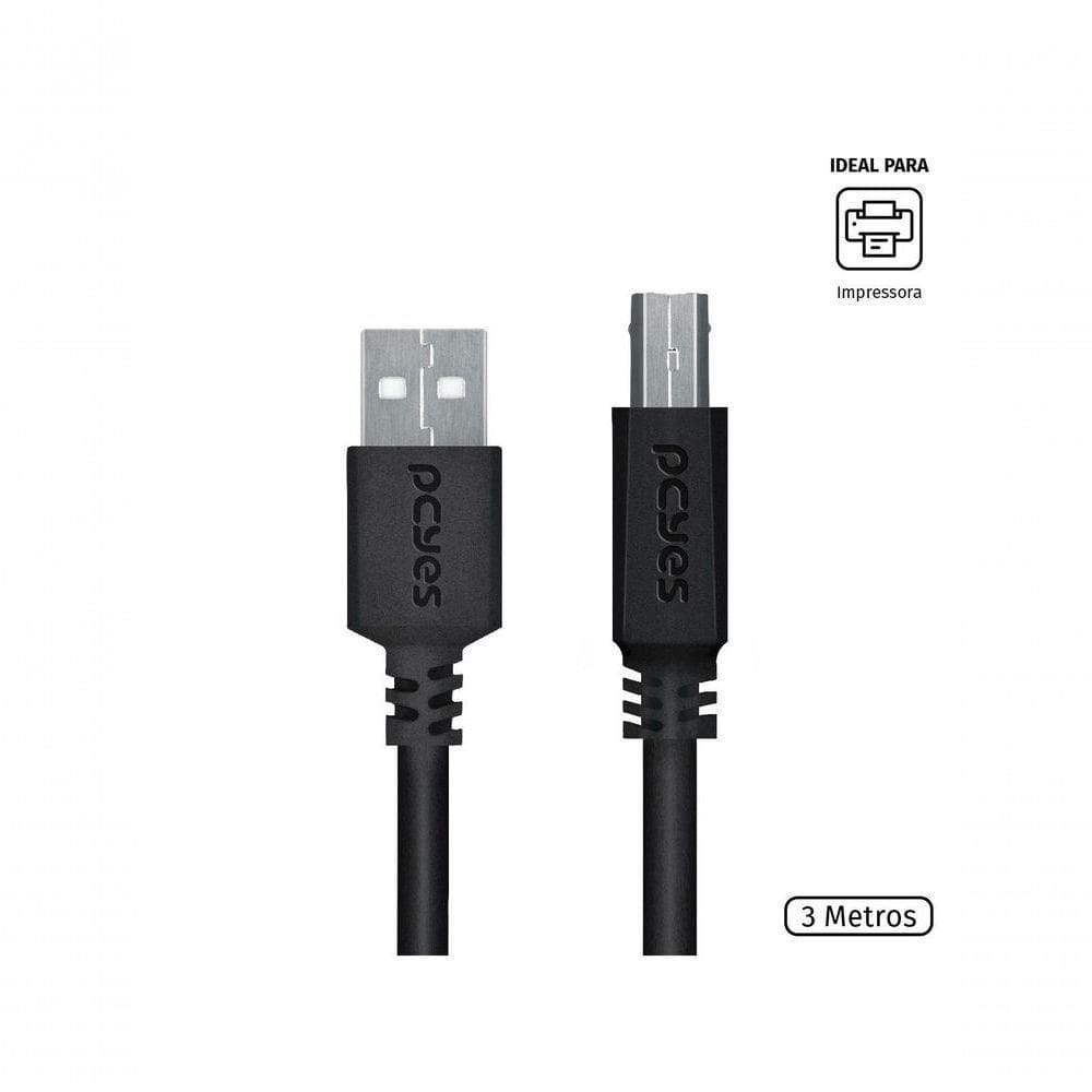 Cabo Para Impressora Usb A 2.0 Macho Para Usb B 2.0 Macho